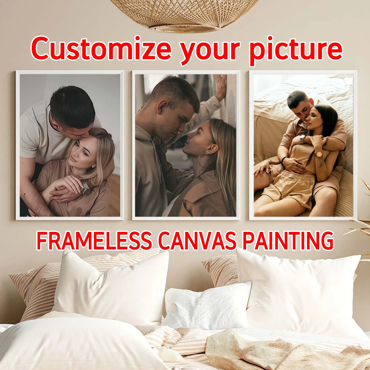Engraved Wood Frame - Trittico - Dipinto ad Olio su